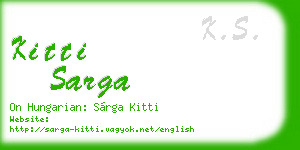 kitti sarga business card